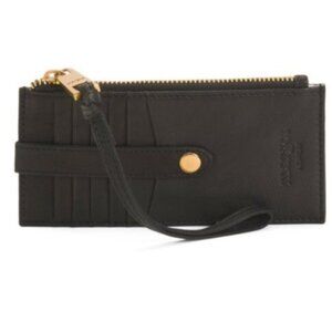 Margot Black slim leather Faye Card case wallet wristlet